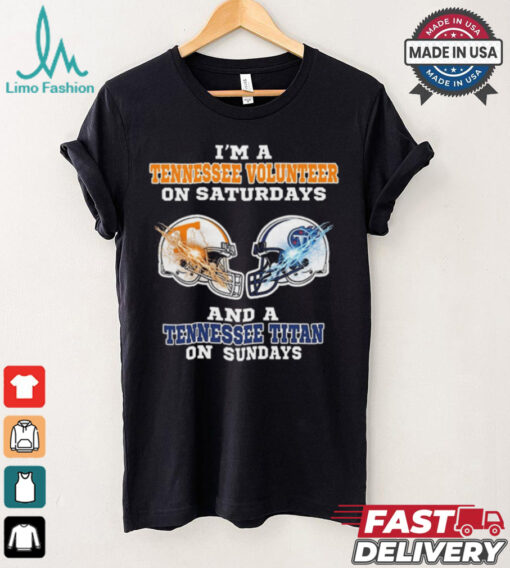 I’m A Tennessee Volunteer On Saturdays And A Tennessee Titans On Sundays Helmet Shirt