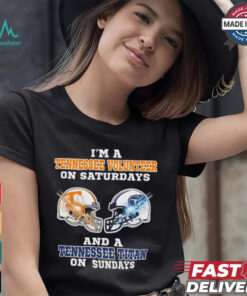I’m A Tennessee Volunteer On Saturdays And A Tennessee Titans On Sundays Helmet Shirt