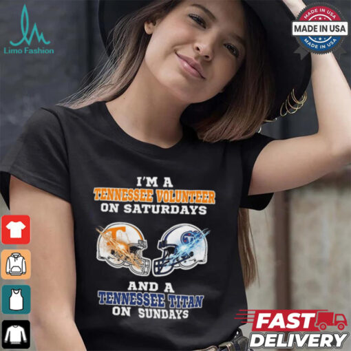 I’m A Tennessee Volunteer On Saturdays And A Tennessee Titans On Sundays Helmet Shirt