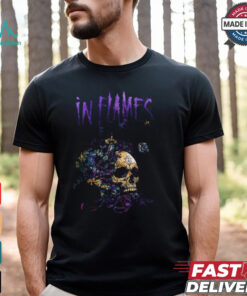 In Flames Skull And Vine Artwork Unisex T Shirt, hoodie, sweater, long sleeve and tank top In Flames Skull And Vine Artwork Unisex T Shirt
