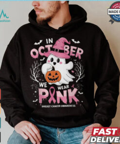In October We Wear Pink Ghost Breast Cancer Awareness T Shirt