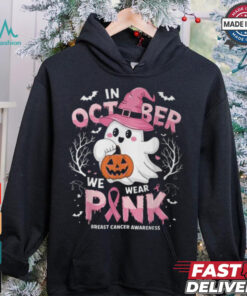 In October We Wear Pink Ghost Breast Cancer Awareness T Shirt