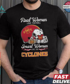 Iowa State Cyclones x Snoopy Real Women Love Football Smart Women Helmet 2024 T shirt