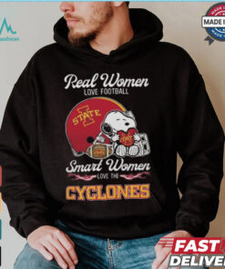 Iowa State Cyclones x Snoopy Real Women Love Football Smart Women Helmet 2024 T shirt