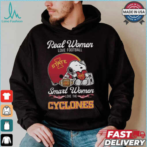 Iowa State Cyclones x Snoopy Real Women Love Football Smart Women Helmet 2024 T shirt