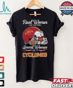 Iowa State Cyclones x Snoopy Real Women Love Football Smart Women Helmet 2024 T shirt