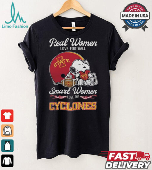 Iowa State Cyclones x Snoopy Real Women Love Football Smart Women Helmet 2024 T shirt