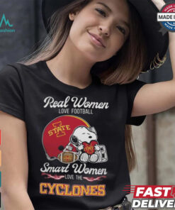 Iowa State Cyclones x Snoopy Real Women Love Football Smart Women Helmet 2024 T shirt