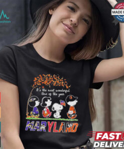It’s The Most Wonderful Time Of The Year Peanuts Characters X Maryland Sports Teams Shirt