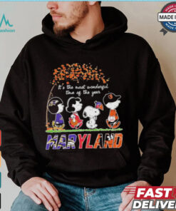 It’s The Most Wonderful Time Of The Year Peanuts Characters X Maryland Sports Teams Shirt