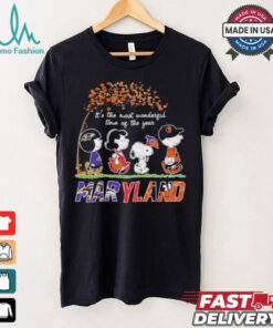 It’s The Most Wonderful Time Of The Year Peanuts Characters X Maryland Sports Teams Shirt