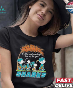 It’s The Most Wonderful Time Of The Year Peanuts Characters X San Jose Sharks Shirt