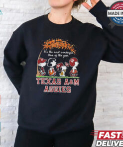 It’s The Most Wonderful Time Of The Year Peanuts Characters X Texas A&M Aggies Shirt