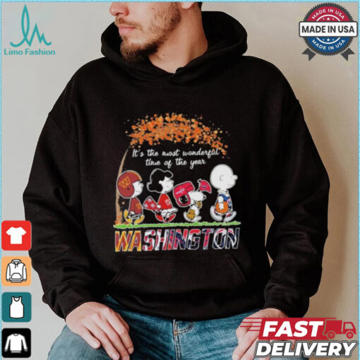 It’s The Most Wonderful Time Of The Year Peanuts Characters X Washington Sports Teams Shirt