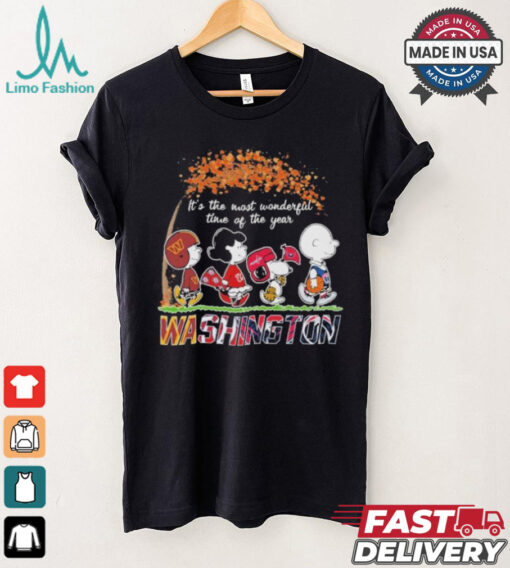 It’s The Most Wonderful Time Of The Year Peanuts Characters X Washington Sports Teams Shirt