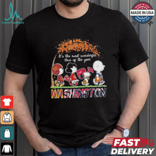 It’s The Most Wonderful Time Of The Year Peanuts Characters X Washington Sports Teams Shirt