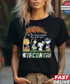 It’s The Most Wonderful Time Of The Year Peanuts Characters X Wisconsin Sports Teams Shirt