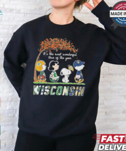 It’s The Most Wonderful Time Of The Year Peanuts Characters X Wisconsin Sports Teams Shirt