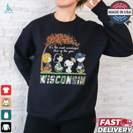It’s The Most Wonderful Time Of The Year Peanuts Characters X Wisconsin Sports Teams Shirt
