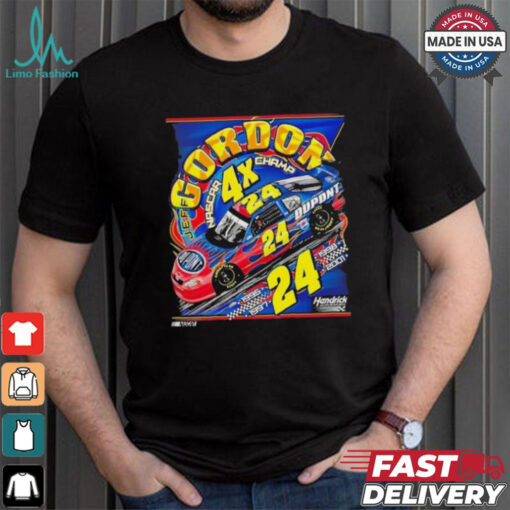Jeff Gordon #24 4X NASCAR Champ Dupont Black T shirt