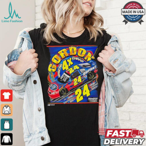 Jeff Gordon #24 4X NASCAR Champ Dupont Black T shirt