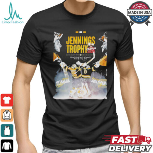 Jennings Trophy Champs Fewest Goals Against In The Nhl Linus Ullmark And Jeremy Swayman 2024 Shirt