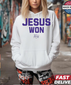 Josh Hoove Wearing Jesus Won Tcu Fca t shirt