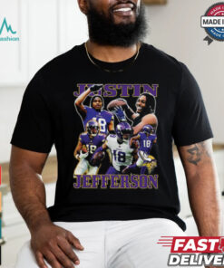 Justin Jefferson Retro Collage T Shirt