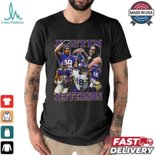 Justin Jefferson Retro Collage T Shirt