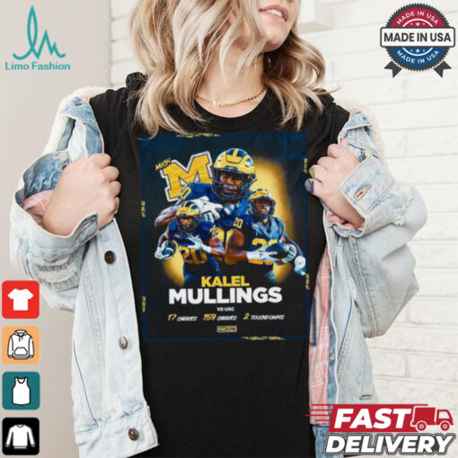 Kalel Mullings Michigan vs. USC Football 17 Carries 159 Carries 2 Touchdowns Shirt