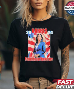 Kamala Harris Restoring Our Democracy Art 2024 t shirt