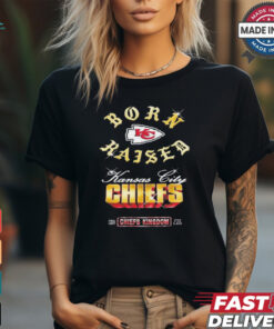 Kansas City Chiefs Born x Raised Black Chrome Rocker Shirt