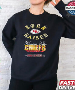 Kansas City Chiefs Born x Raised Black Chrome Rocker Shirt