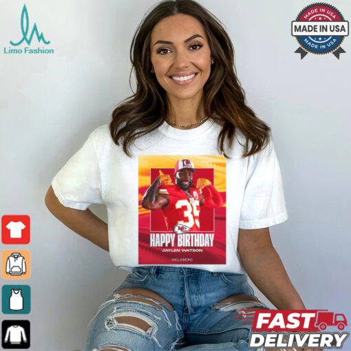 Kansas City Chiefs Happy Birthday Jaylen Watson Helzberg Poster t shirt