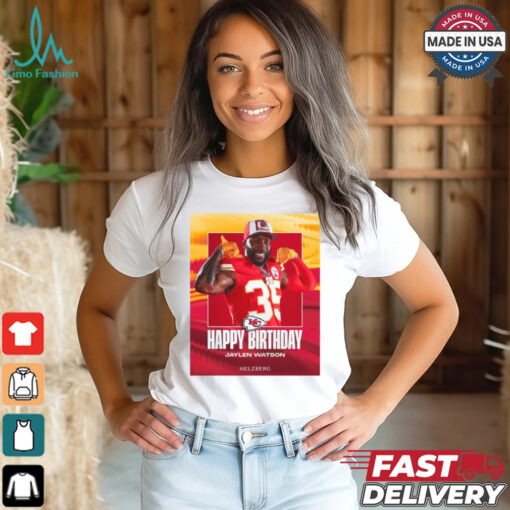 Kansas City Chiefs Happy Birthday Jaylen Watson Helzberg Poster t shirt
