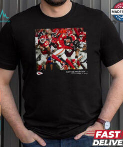 Kansas City Chiefs Xavier Worthy Black NFL Flash Features Week 1 T Shirt