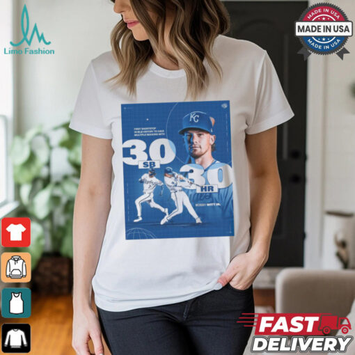 Kansas City Royals Bobby Witt Jr. First Shortstop In MLB History o Have Multiple Season With 30 SB 30 HR Poster t shirt