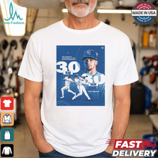 Kansas City Royals Bobby Witt Jr. First Shortstop In MLB History o Have Multiple Season With 30 SB 30 HR Poster t shirt