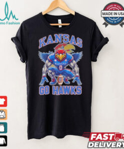 Kansas Jayhawks Football Go Hawks Mascot Shirt