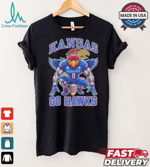 Kansas Jayhawks Football Go Hawks Mascot Shirt