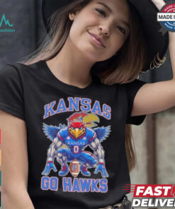 Kansas Jayhawks Football Go Hawks Mascot Shirt