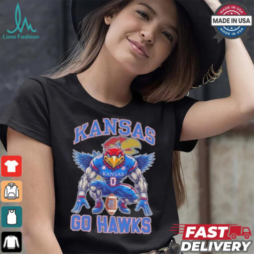 Kansas Jayhawks Football Go Hawks Mascot Shirt