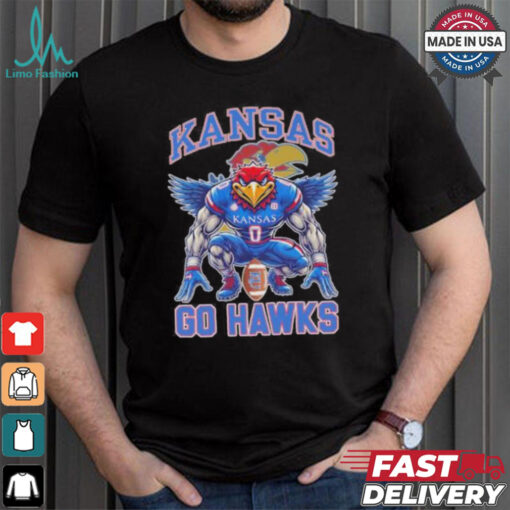 Kansas Jayhawks Football Go Hawks Mascot Shirt