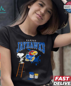 Kansas Jayhawks Snoopy Painting Shirt, hoodie, sweater, long sleeve and tank top Kansas Jayhawks Snoopy Painting Shirt