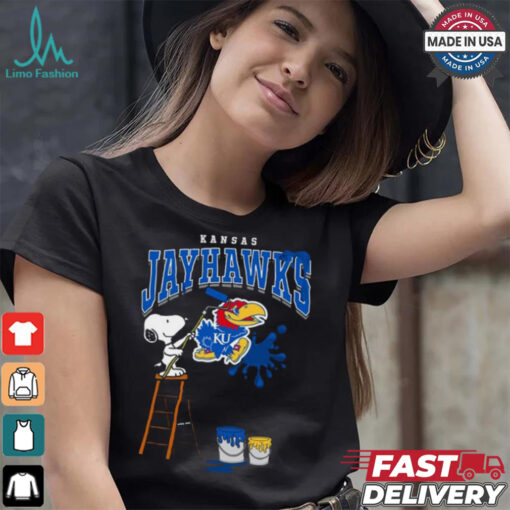 Kansas Jayhawks Snoopy Painting Shirt