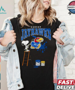 Kansas Jayhawks Snoopy Painting Shirt, hoodie, sweater, long sleeve and tank top Kansas Jayhawks Snoopy Painting Shirt