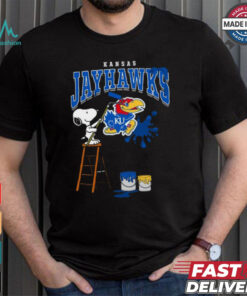 Kansas Jayhawks Snoopy Painting Shirt, hoodie, sweater, long sleeve and tank top Kansas Jayhawks Snoopy Painting Shirt