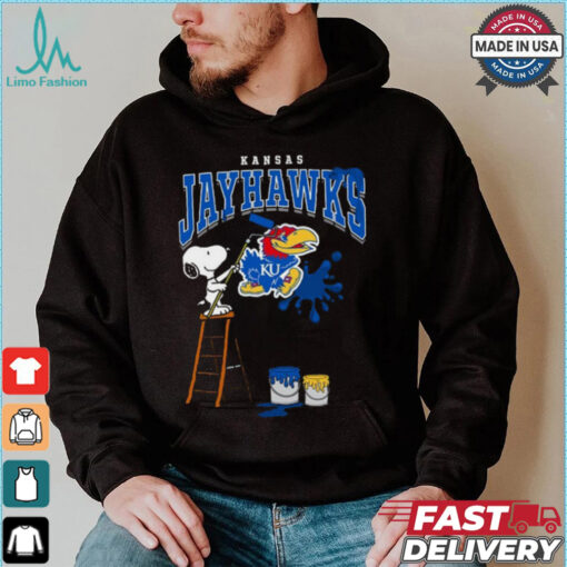 Kansas Jayhawks Snoopy Painting Shirt