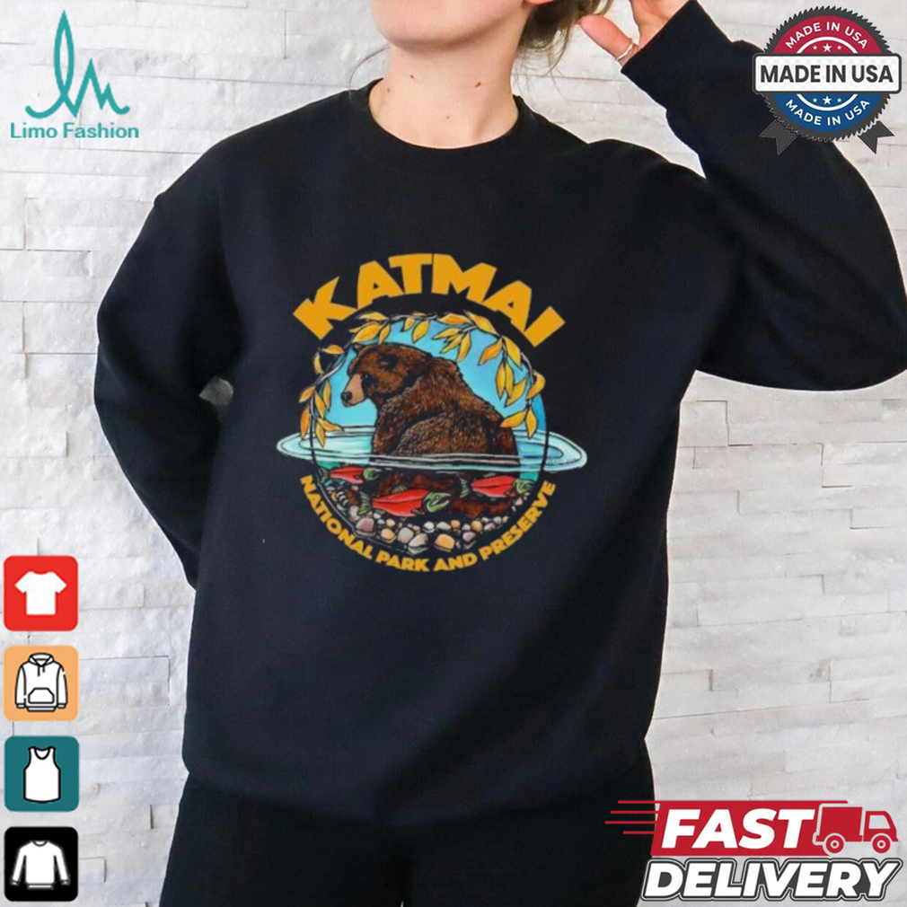 Katmai National Park And Preserve Brown Bear And Salmon T shirt Katmai National Park And Preserve Brown Bear And Salmon T shirt