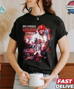 Kyle Schwarber Phillies 14 Leadoff home runs single season MLB record shirt
